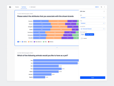 Matrix Question Results appinio clean dashboard data design insights interface matrix research results survey ui ux