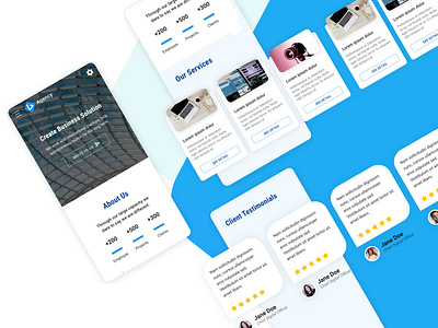 Mobile Carousel Slider and Web Banner agency app banner blue carousel clean company profile corporate figma homepage html landing page marketing mobile single page slider software ui ux website