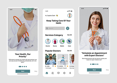 Health Care UX/UI Mobile App Design app design app designe application design branding doctor appointment app design figma design health care app design illustration interactive designe medical app design product designe ui design ux ui design ux ui mobile app design