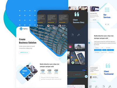 Corporate Landing Page agency branding business clean company profile corporate dark mode figma homepage html landing page marketing material ui minimal one page single page ui ux web design website