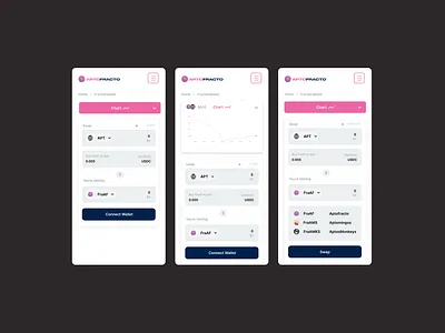 Fractional NFTs Exchange - APTO Fracto apps aptos blockchain cex cryptocurrency custom icon design dex ios ui ux vector website