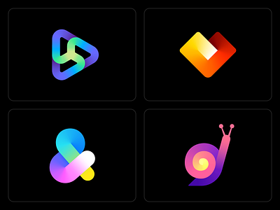 Recent Gradient Logo Design (Unused for Sale) ampersand app icon apple branding business crypto for sale unused buy graphic design heart love passion labyrinth logo mihai dolganiuc design modern play media video snail social media startup tech technology