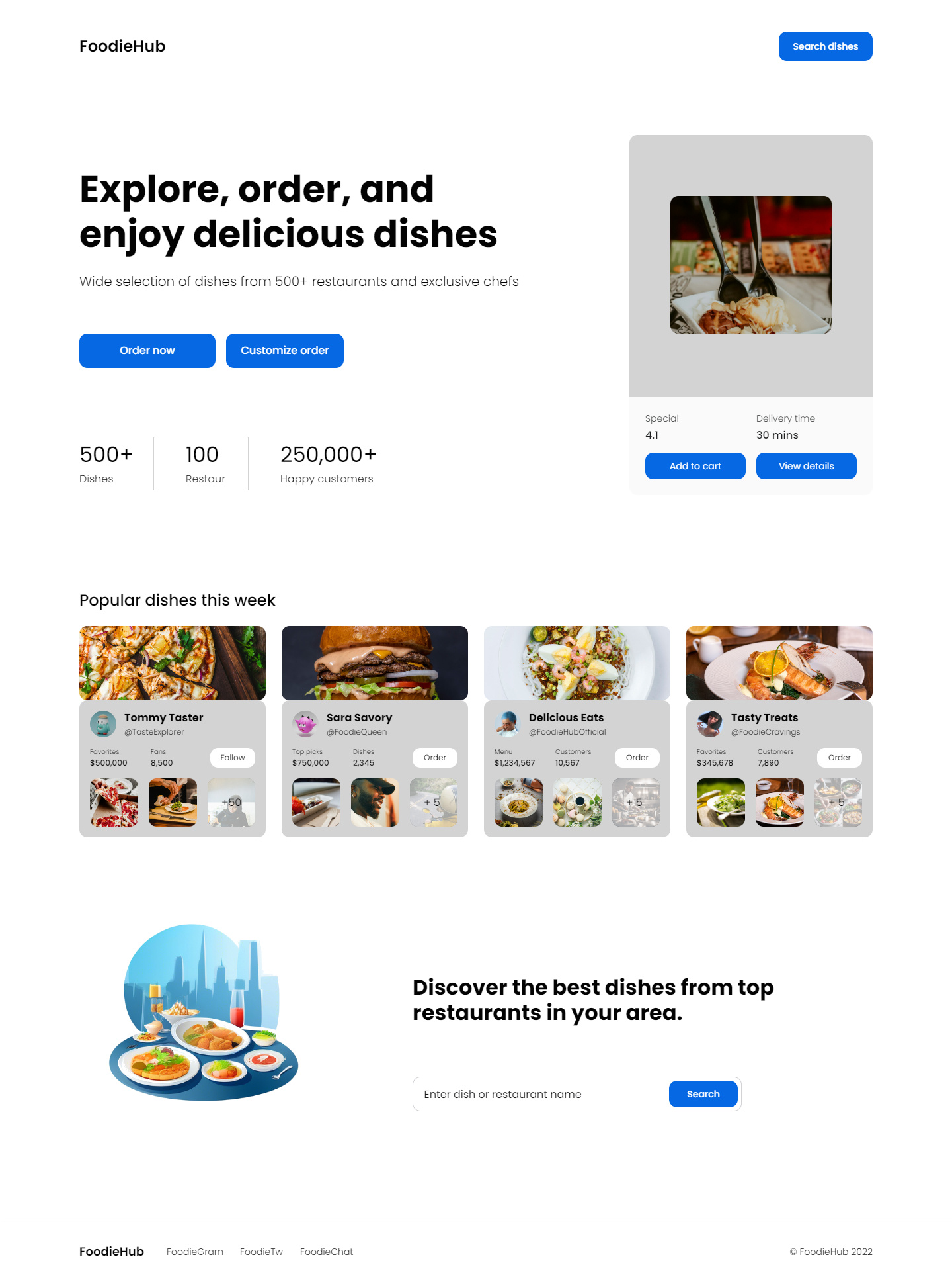 Example of Intuitive & Stylish Online Food Ordering Website UI