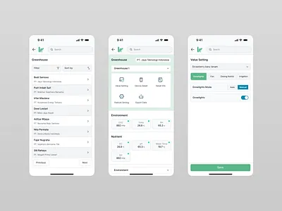 Lestari Mobile - IoT Dashboard App application dashboard mobile dashboard mobile table design simple table design ui design uiux design ux design