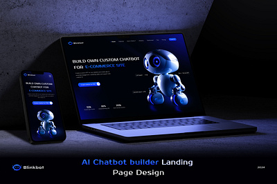 Blinkbot - AI based chatbot builder | Landing page ai website artificial intelligence chat chatbot chatbotbuilder creative website design website ecommerce industry landing page mobile first design mobile frist responsive robot robotics ui website weblayout website website design