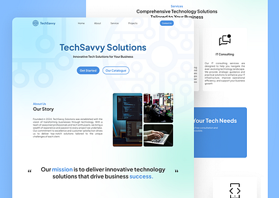 TechnoSavvy - Landing Page UI KIT app design graphic design illustration landing page responsive design technology ui ux web design