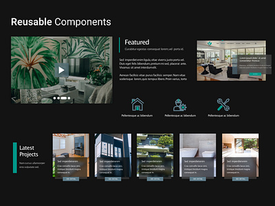 Simple UI Components architect branding cards dark mode figma furniture gallery home html landing page line icons material ui product card product items react services ui ux web design website