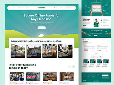 ClubDonor - Landing Page charity clean crowdfounding crowdfunding crowdfunding charity crowdfunding platform crowdfunding uiux design design fundraising fundraising web design investment landing page ui ui design ui ux uiux web design