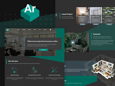 Home Designs and Architect Website 3d architect branding clean company profile corporate dark mode figma home home designs html interior designs landing page marketing material ui minimal natural template ui web design