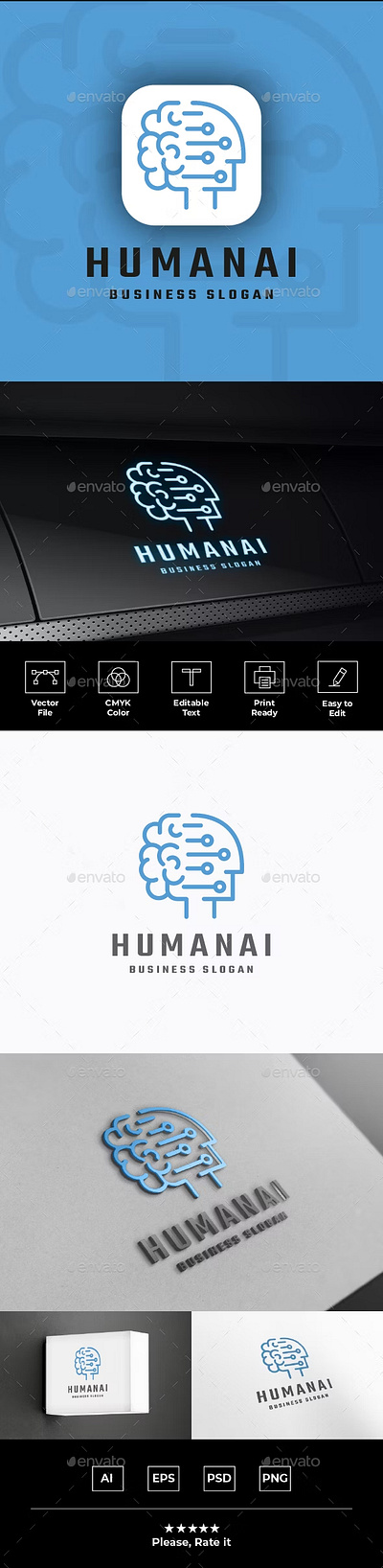 Artificial Intelligence Human Logo mind