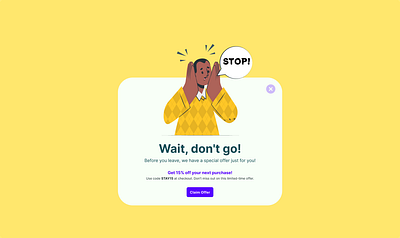 Pop-up Overlay creativedesign daily ui design discountpopup exitintentpopup figma illustration moderndesign pop up message pop up overlay popupdesign specialoffer ui ui design uiinspiration user interface userexperience userinterface ux design uxdesign
