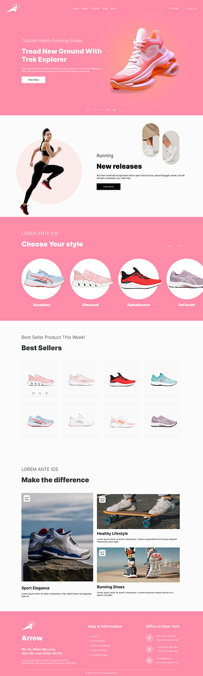 Shoes-Sneakers Landing Page creative landing page design home page design landing page design modern design shoes landing page design ui ux design website design