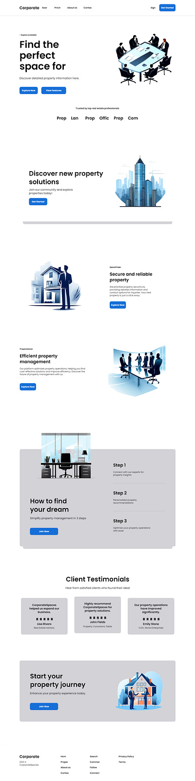 Innovative Corporate Real Estate Website UI Design branding ui