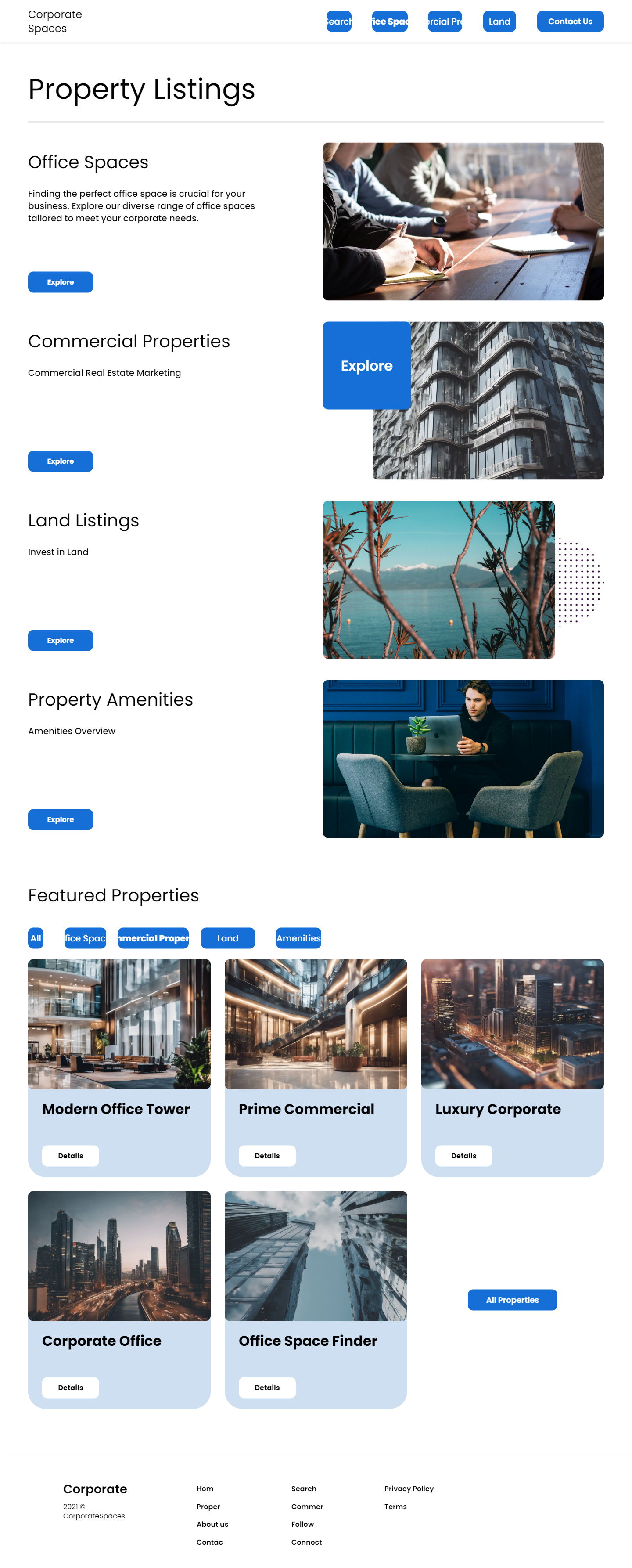 Innovative Corporate Real Estate Website UI Design by Saiful Islam ...