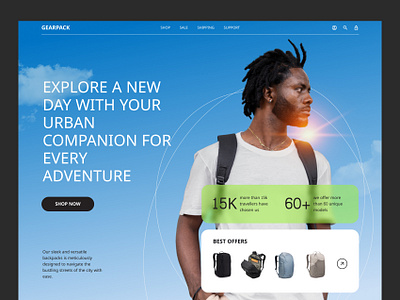 Online Backpack Shop backpack bag design e commerce lamding page marketpace online shop shopping uiux