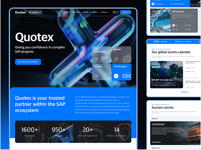 Software, services, and partnerships company web landing page blockchain company concept contact elements footer header illustration innovations integration interface landing page partnership service software ui web