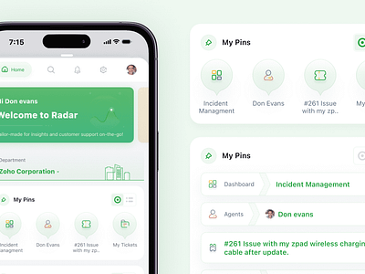 My Pins in Radar for Zoho Desk App radar for zoho desk. zoho desk.