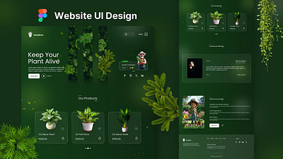 Your Go-To Destination for Trendy House Plants|| UI Design Figma 3d animation branding graphic design logo motion graphics plants design ui website design