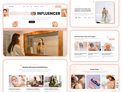 Skincare Website branding design figma illustration landing page ui web web design website