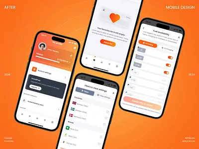 Mobile App for Tracking Fuel Prices. Platform Redesign animation app app design apple design before after branding charts design design system fuel gas stations ios mobile platform navigation product design profile redesign select region ui ui kit