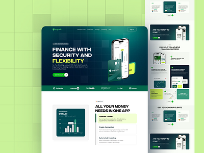 FinTech Web App design development figma finance finances fintech landing page payment payments uiux web app website
