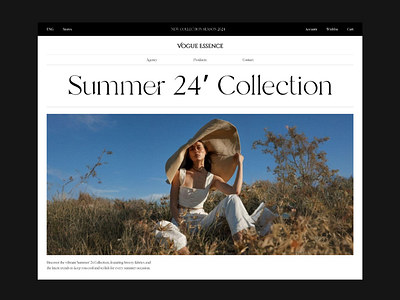 Vogue Essence Web Design app bikini design ecommerce editorial editorial design editorial web design fashion graphic design landing page minimal style summer ui ux vogue web website women