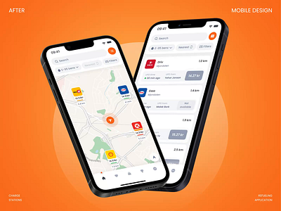 Map View. Mobile App for Tracking Fuel Prices animation app app design before after branding comapre prices design fuel gas stations ios map map view mobile design nav bar product design redesign search tooltips ui ux