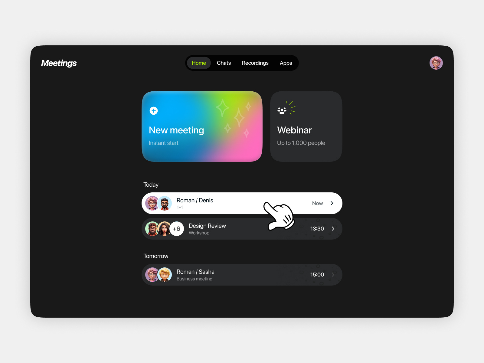 Video Calls Platform — Friendly UI for Human-first Meetings calls design meetings minimal platform ui ux video calls video platform web