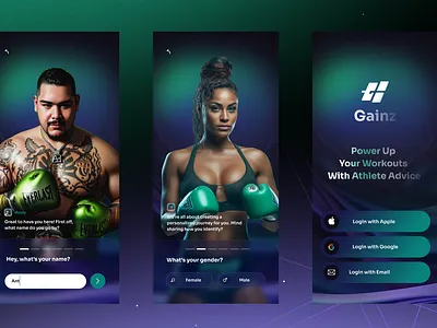 Gainz.Ai Mobile App graphic design logo ui ux