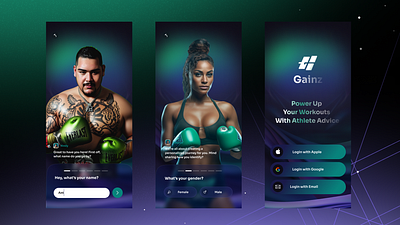 Gainz.Ai Mobile App graphic design logo ui ux