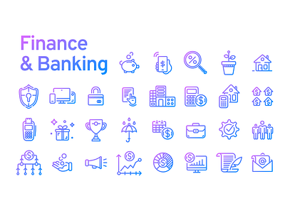 Finance & Banking Icons banking borrowing power card customer finance freebies icon insurance invest loan loyalty mortgage payment rewards savings security transaction