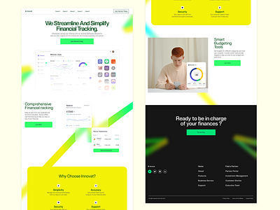 Innovat landing page(Fintech) cleandesign fintech green investment landingpage money sass saving spending ui yellow