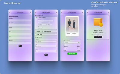 Confirmation UI Design Challenge DailyUI design figma ui ux
