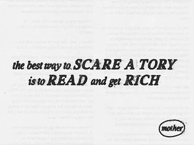 The best way to scare a Tory is to read and get rich album art design graphic design idles music typography