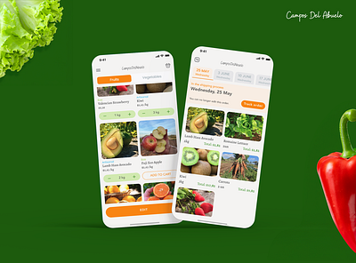 Fruit & Vegetables Delivery delivery app farm products app food delivery fruits and vegetables delivery mobile app mobile design uxui design