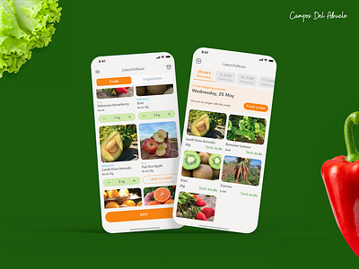 Fruit & Vegetables Delivery delivery app farm products app food delivery fruits and vegetables delivery mobile app mobile design uxui design