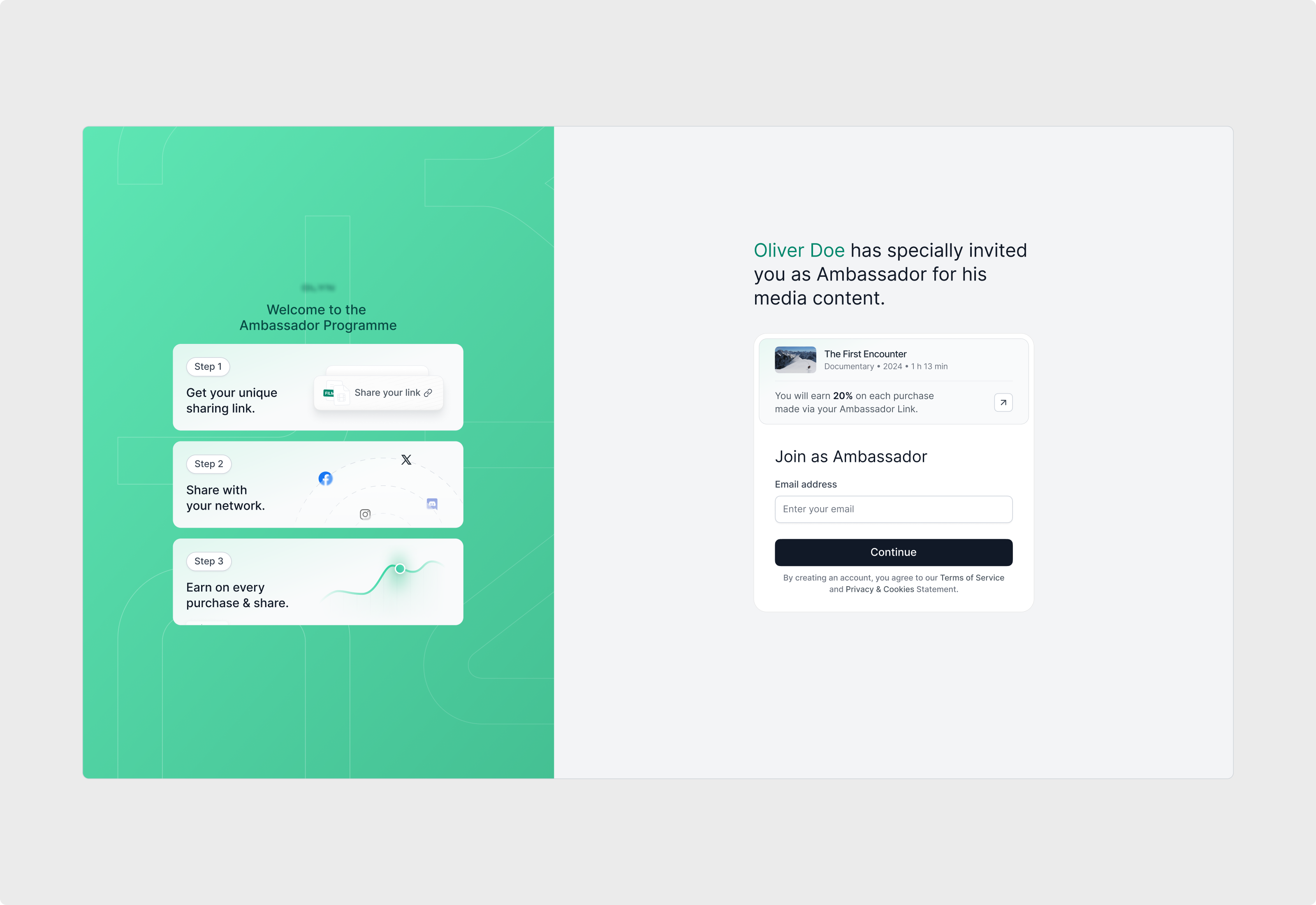 Invitation page clean green invitation login onboarding page sign up ui white