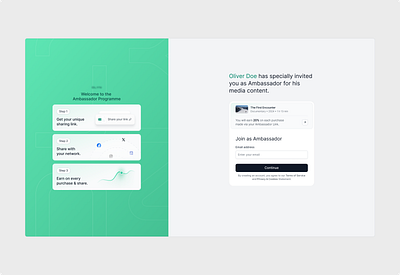 Invitation page clean green invitation login onboarding page sign up ui white