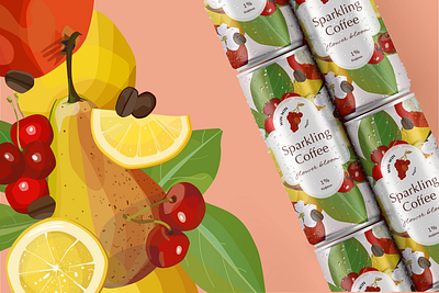 Win-win coffee logo/packaging illustrations beverage branding coffee fruits illustration juice logo packaging soda vine