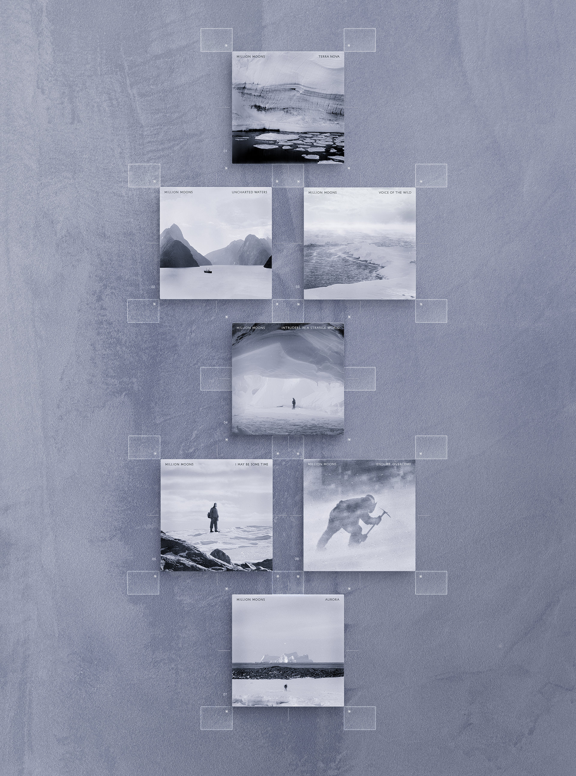 ❄ Seven Single Covers album cover arctic artwork cover cover art ep expedition hermtheyounger ice icy lp single cover snow