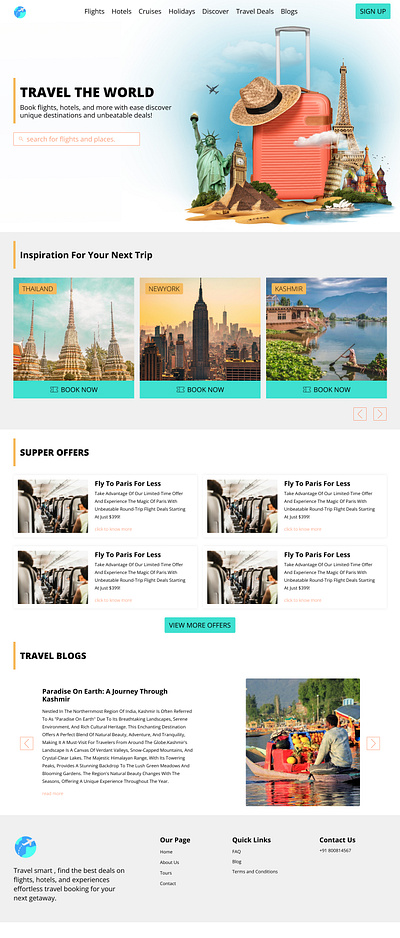 Travel & Flight Booking Website Homepage branding design figma flight graphic design icons logo travel app typography ui uiux user interface visual deisgn website