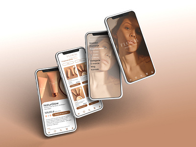 Aplikacja strony z kosmetykami naturalnymi app cosmetics figma firm illustrator logo nature new photo