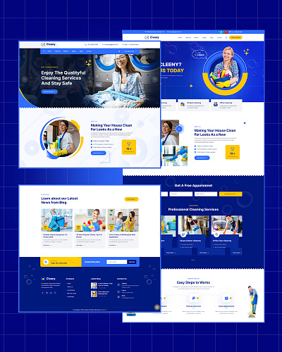 Cleaning Services & Repair Company React Tailwind Template cleaning cleaning company laundry repair service ui