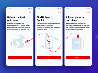 Travel App Onboarding app app design flight itinerary mobile mobile app onboard onboarding travel ui design ux design