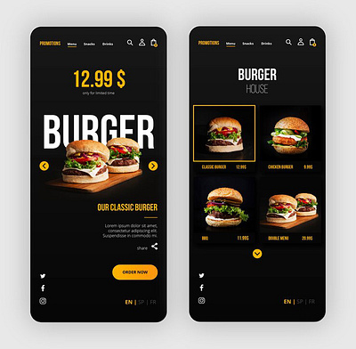 Fresh Bites - Mobile Food App Design designinspiration dribble foodapp mobiledesign ui ux