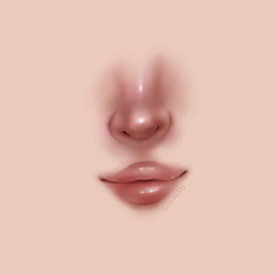 Digital Shading Study-Nose and Lips artist digital art illustration procreate