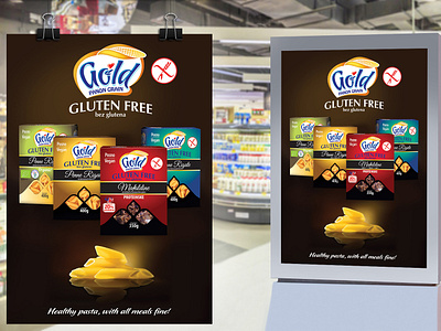 Gold Panon Grain brand - Pasta - Billboard billboard branding flyer graphic design pasta poster