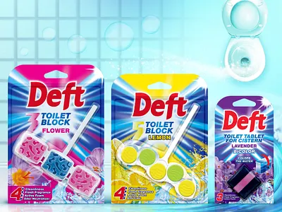 Toilet Block packaging design - Deft brand box packaging graphic design label packaging packaging design wc block