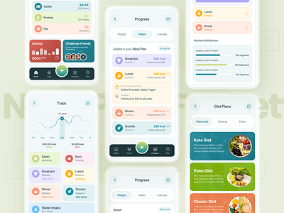 Meal Planning and Nutrition App app design daily tracker app diet app figma fitness app food app health health and wellness meal app mealplan mobile app nutrition ui ux weight management wellness