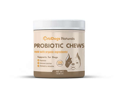 Product Label Design For Probiotic Chews amazon packaging box design branding design graphic design illustration label design logo packaging packaging design product label design